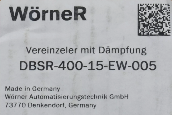 Woerner DBSR-400-15-EW-005, tapón amortiguador neumático