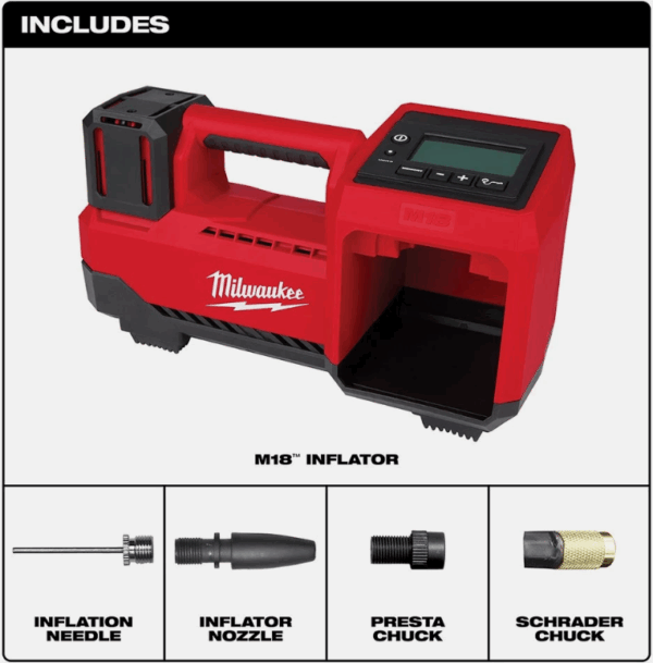 Pantalla digital del inflador Milwaukee M18