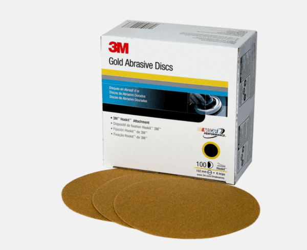 3M Hookit Gold Disc 236U P80 | Lija de 6” para desbaste industrial (Caja con 300)