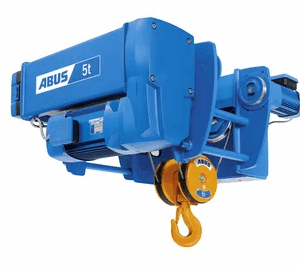 Polipasto monorriel ABUS con diseño compacto y motores directos, capacidad de 1 a 16 toneladas