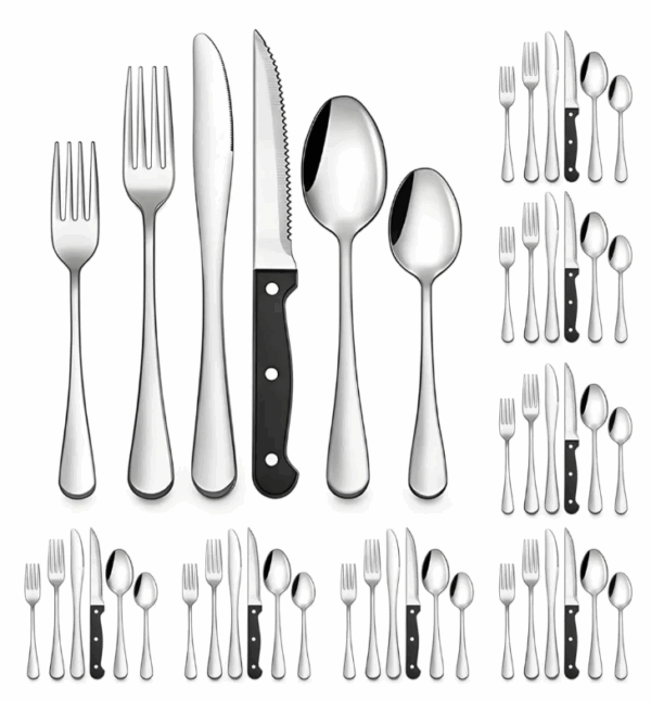 Juego de Cubiertos 48 Piezas Acero Inoxidable – Ideal para  Hogar y ndustrial