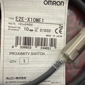 Imagen del Omron E2E-X10ME1, sensor inductivo de proximidad M18 con cable de 2 m.