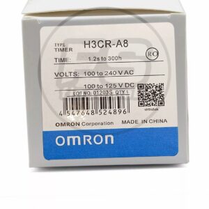 Imagen del Omron H3CR-A8, temporizador analógico multifunción de 8 pines para tableros de control.