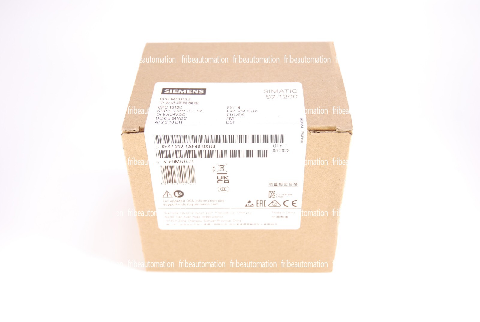 Imagen del Siemens S7-1200 CPU 1212C 6ES7212-1AE40-0XB0, PLC compacto DC/DC/DC con puerto PROFINET.