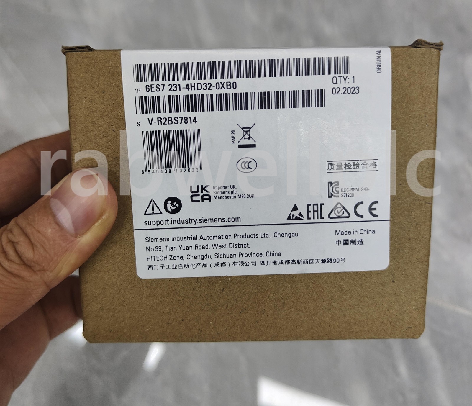 Imagen del Siemens SM 1231 6ES7231-4HD32-0XB0, módulo de 4 entradas analógicas para PLC SIMATIC S7-1200.